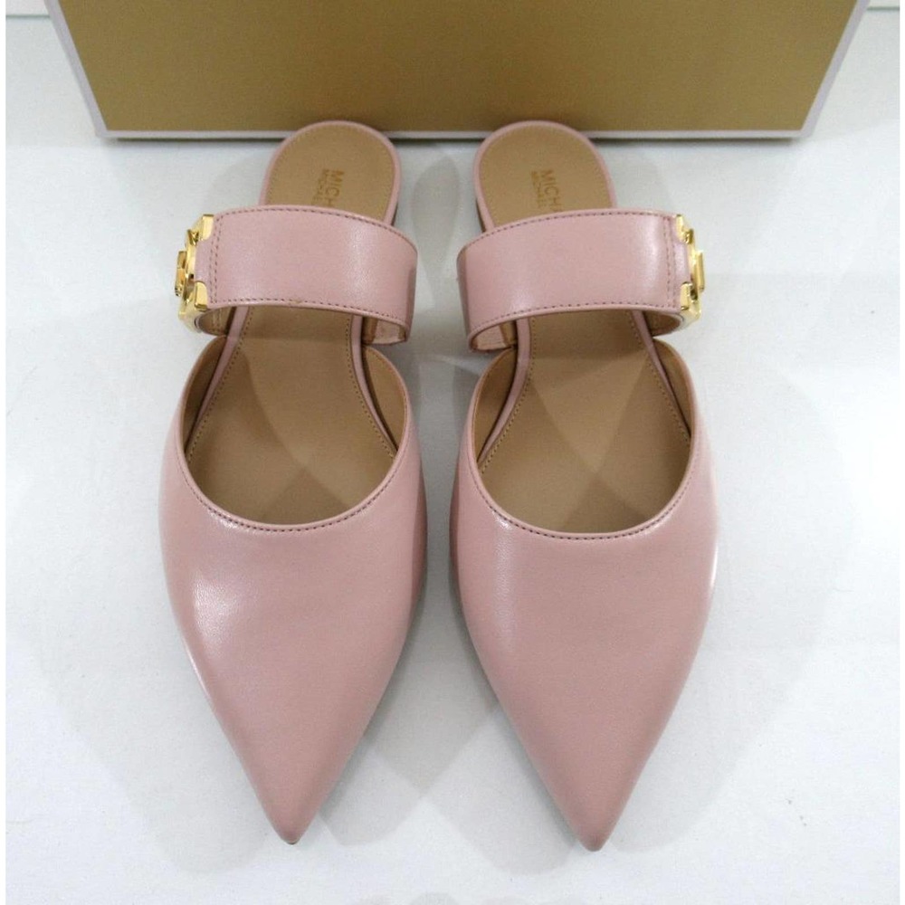 Michael Kors April Flex Flat Slip On Mule MK Logo Hardware Soft Pink - Picture 7 of 10